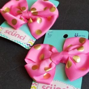 Girls Scunci hair bow clips